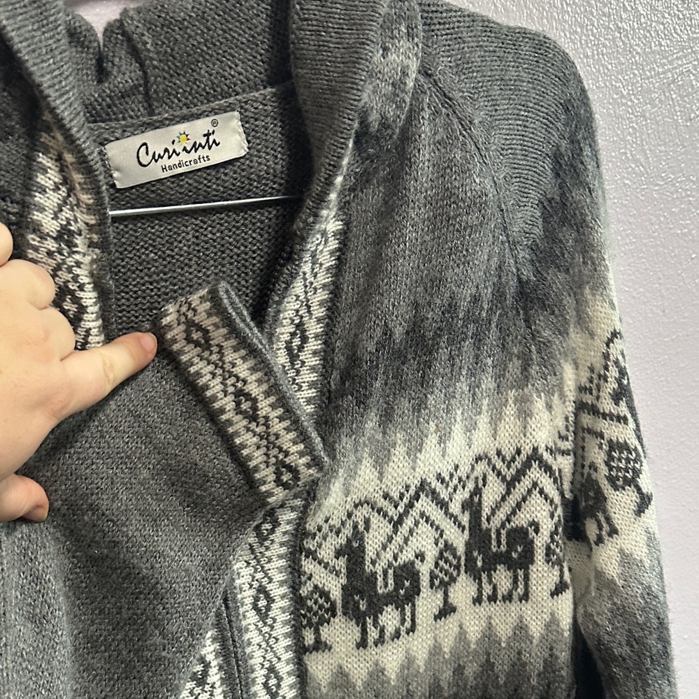 Gray Alpaca Patterned Sweater - Picture 6 of 8